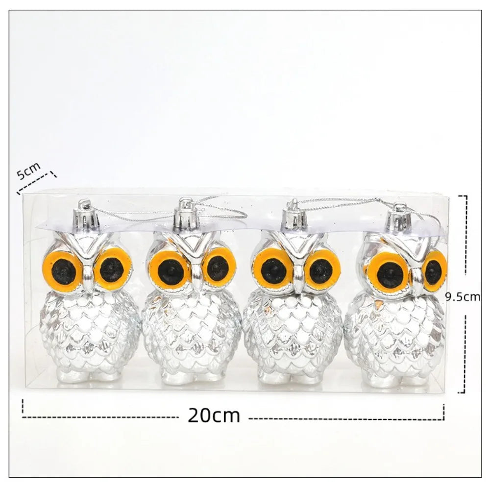 4-Pack Electroplated Owl Christmas Tree Ornaments | DIY Crafts Christmas Ornaments Axl