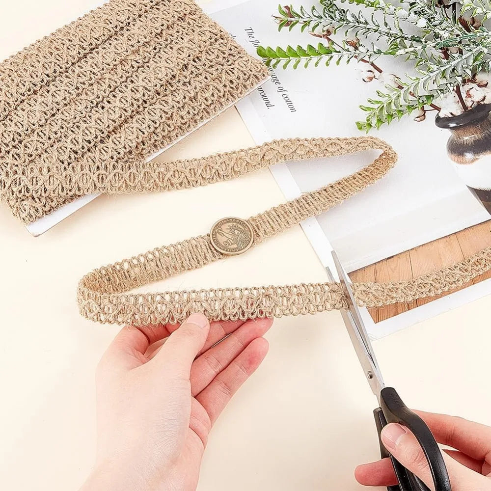Braided Burlap Ribbon 10m – Rustic Jute Gimp Braid Trim Craft Ribbon Trim Axl