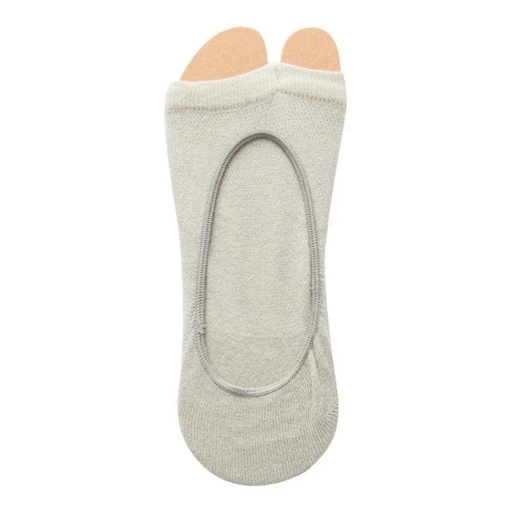 Anti-Slip Open Toe Socks – Breathable Low Cut No-Show Cotton No-Show Toe Socks Axl Grey