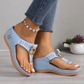Women's Platform Wedge Sandals – Open Toe Beach Slippers EU 35–50 Platform Wedge Sandals Axl 41 SKY BLUE