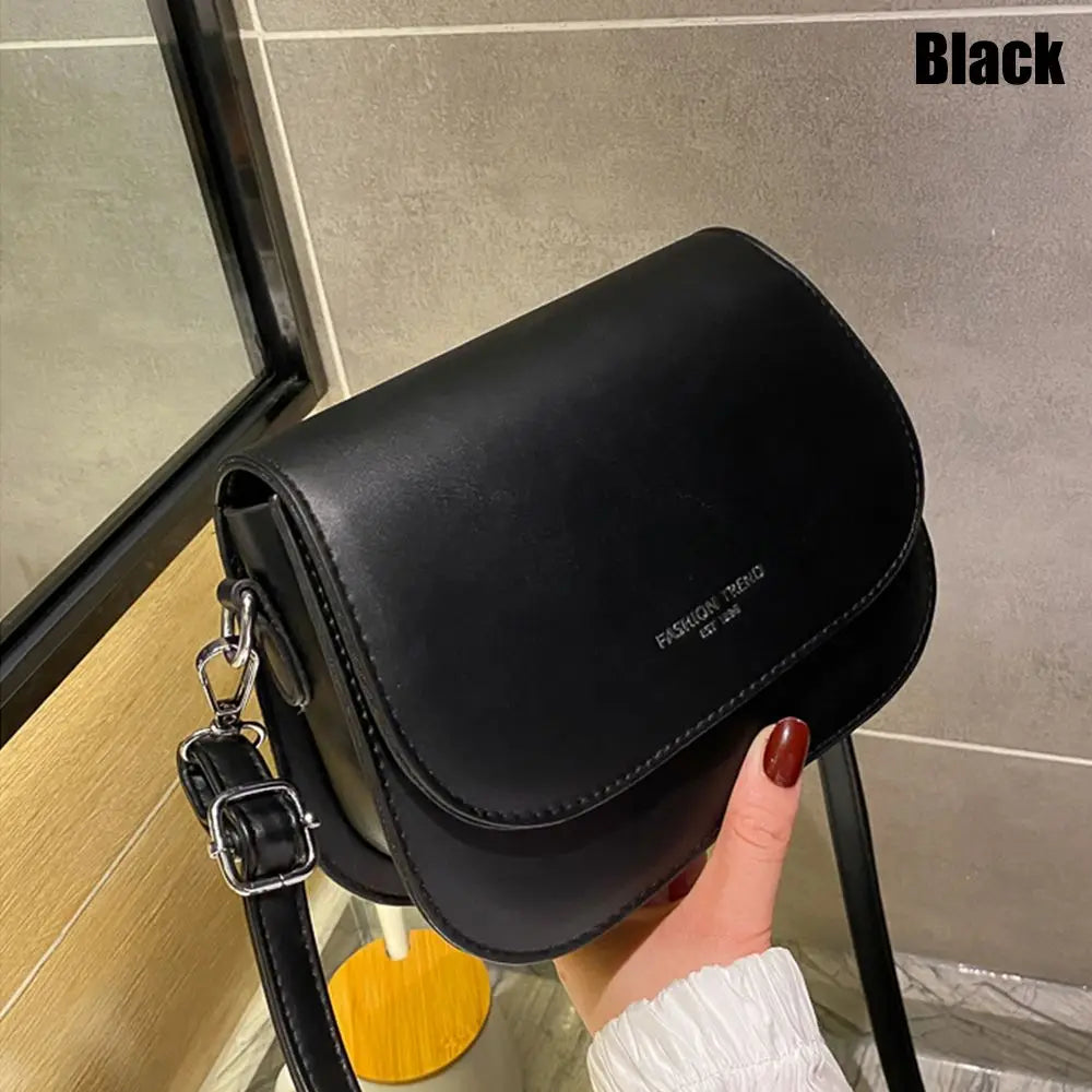 Women's PU Leather Saddle Crossbody Bag – Flap Shoulder Bag Crossbody Shoulder Bag Axl black