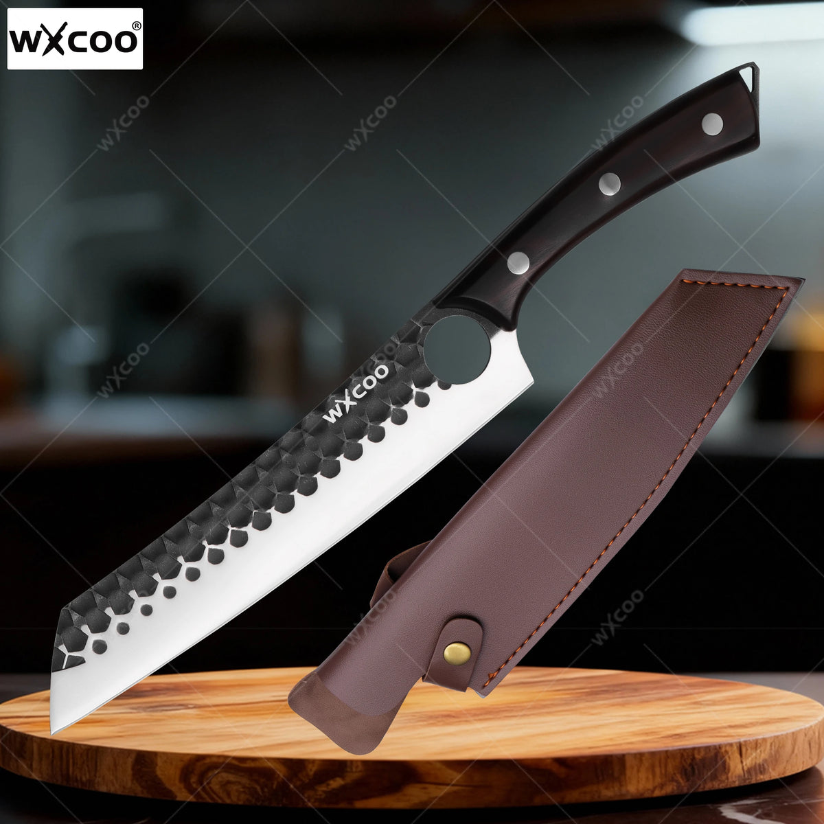 Forged Chef's Slicing Knife – 5Cr15 Steel, Wood Handle & Cover Kitchen Knife Axl