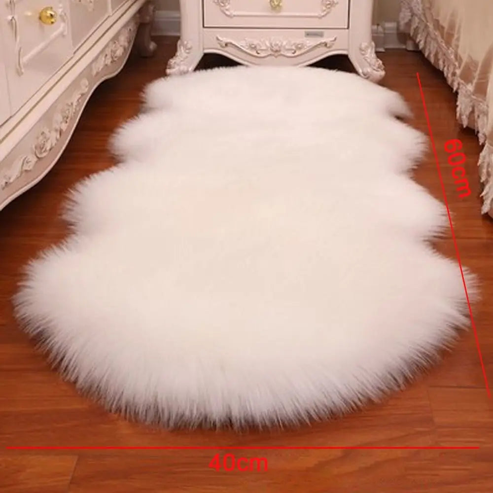 Faux Sheepskin Shaggy Rug – Soft Fluffy Mat for Home Decor Shaggy Area Rug Axl