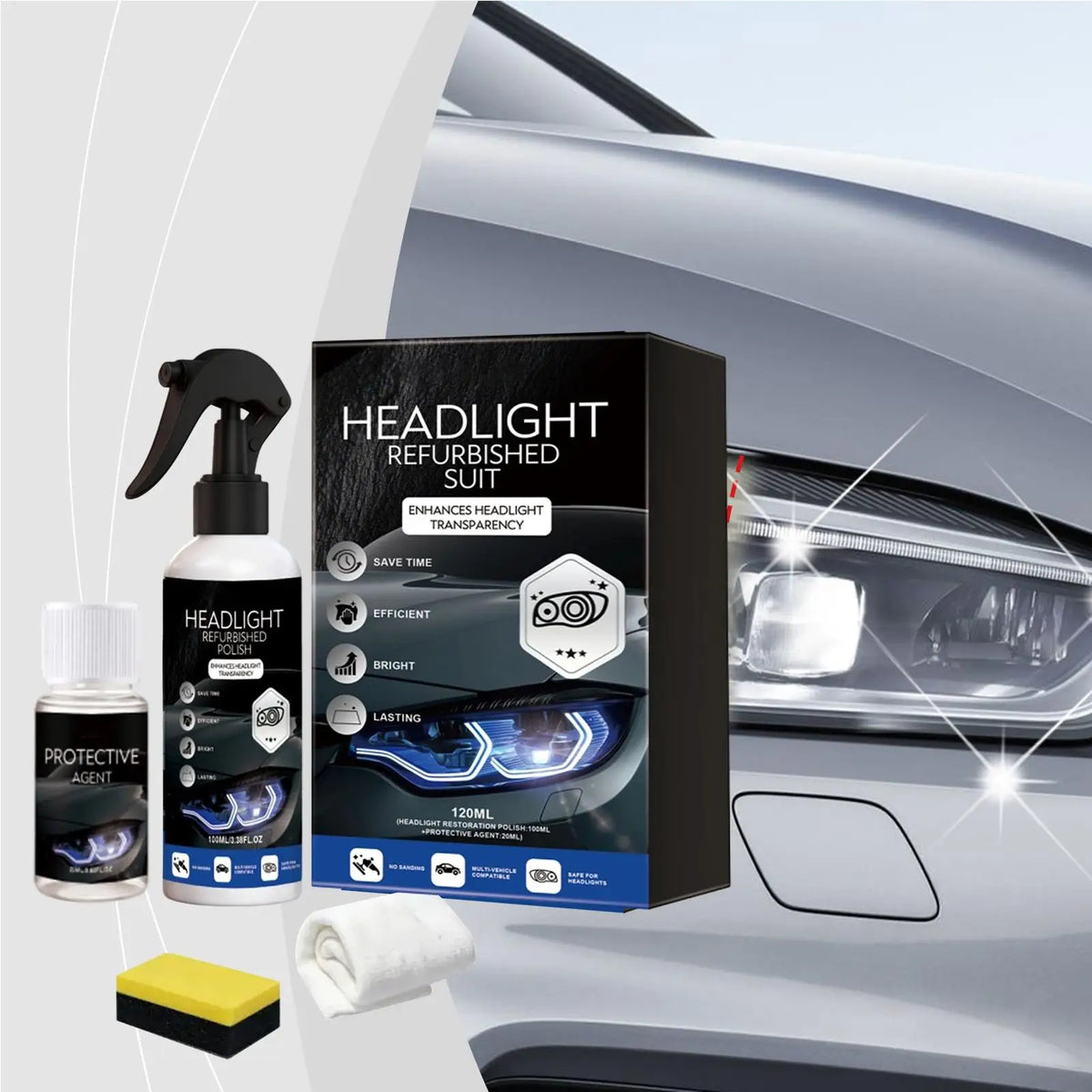 Car Headlight Restoration Kit – Remove Oxidation & Polish Headlight Restoration Kit Axl