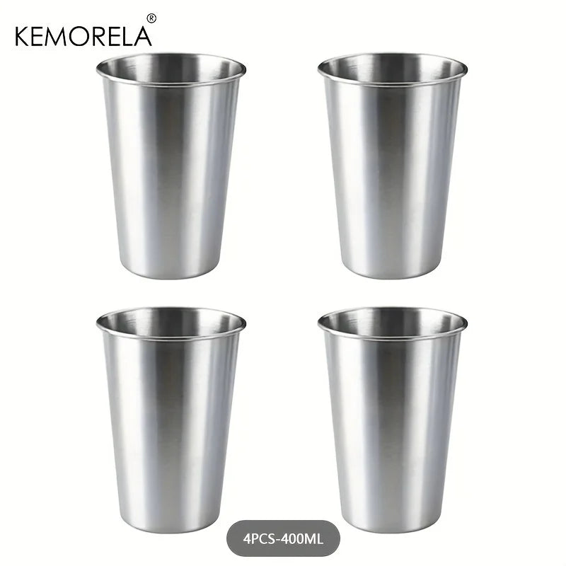 KEMORELA 4-Pack Stainless Steel Camping Cups 300–500ML Stainless Steel Tumblers Axl 4PCS-400ML 301-500ml