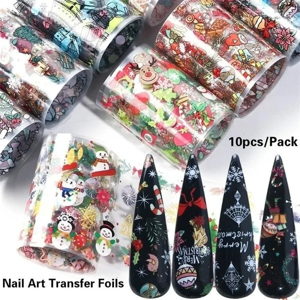 Holographic Nail Art Stickers – Christmas & Halloween 3D Decals Nail Art Stickers Axl