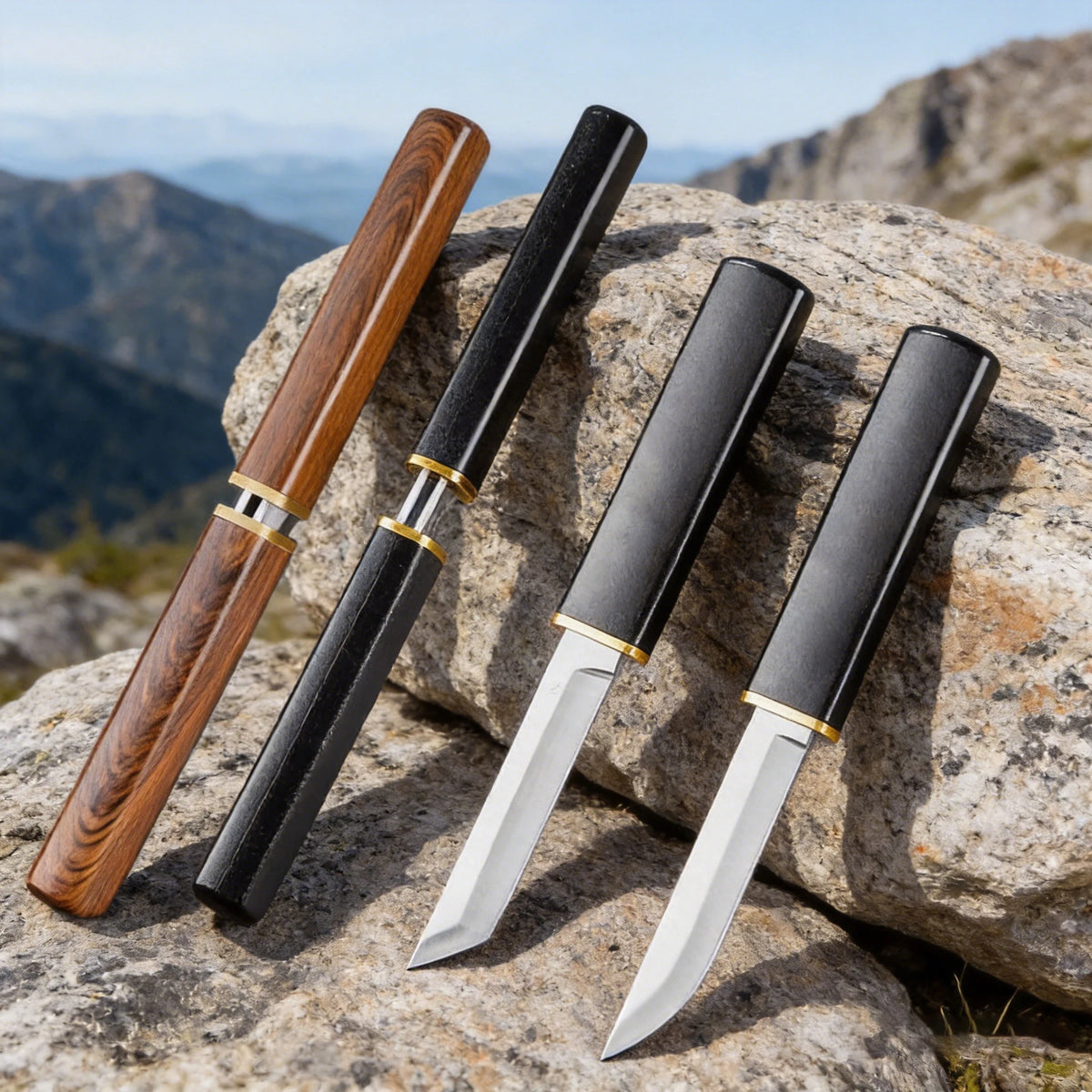 Double-Edge Stainless Steel Camping Knife with Sheath | EDC Camping Knife Axl