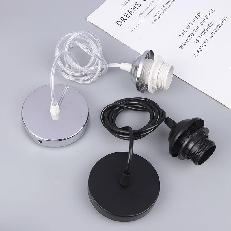 Retro E27 Pendant Lamp Holder Socket with 1m/1.5m Hanging Wire Pendant Lamp Holder Axl