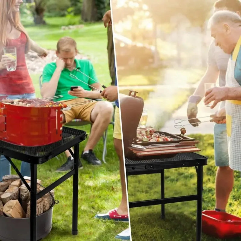 2ft Collapsible Grill Table – Height Adjustable Portable Stand Folding Grill Table Axl