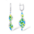 Huitan Twisty Flower Drop Earrings – CZ Sparkling Women's Jewelry Drop Earrings Axl E4825