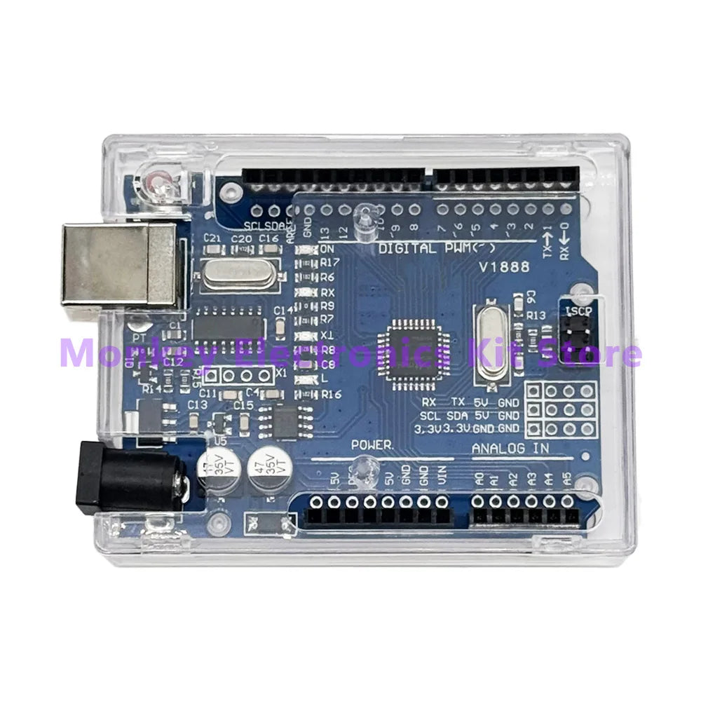R3 Development Board CH340G MEGA328P SMD 16MHz + USB Cable Development Board Axl R3 Del and Box