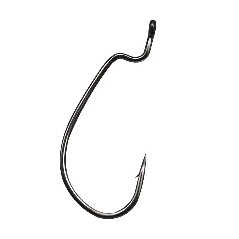 10-Pack Texas Rig Straight Shank Hooks – Wide Bend Soft Bait Fishing Hooks Axl