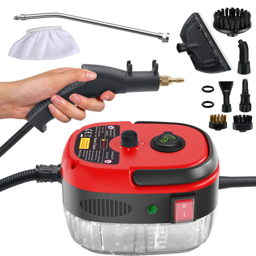 BALASHOV 2500W Handheld Steam Cleaner – Kitchen, Car & Home Handheld Steam Cleaner Axl Red 220 V
