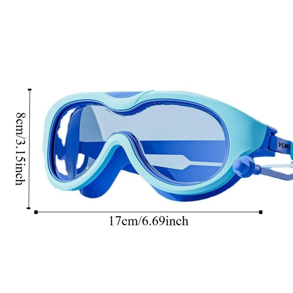 Wide View Anti-Fog Swim Goggles with Ear Plugs – Youth & Adult Swim Goggles Set Axl
