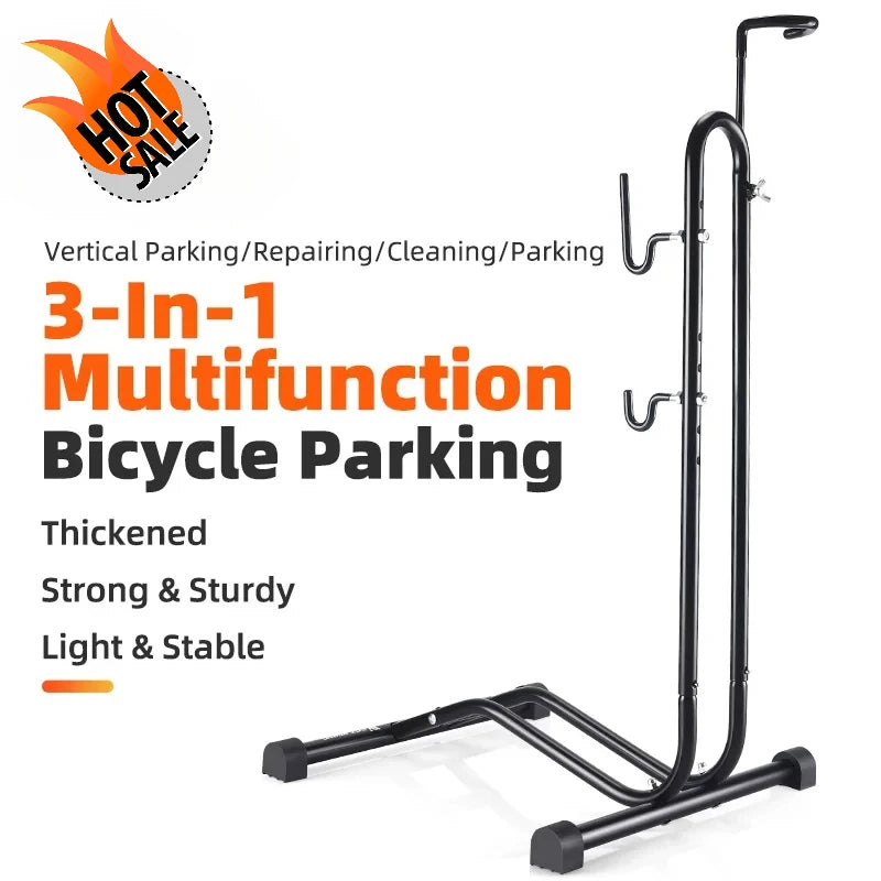 WEST BIKING 3-in-1 Bike Parking Stand – MTB & Road Repair Bike Parking Stand Axl