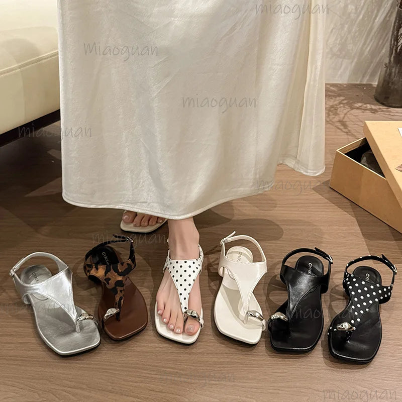 Women's Gladiator Clip Toe Sandals – Buckle Strap Beach Flats Gladiator Sandals Axl