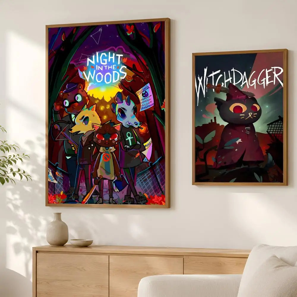 Game Night in the Wood Self-Stick HD Wall Art Poster Wall Art Poster Axl
