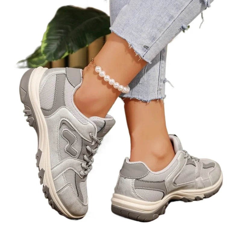 VKJF Women's Lace-Up Thick-Sole Casual Sneakers | Sizes EU 33–45 Women's Casual Sneakers Axl