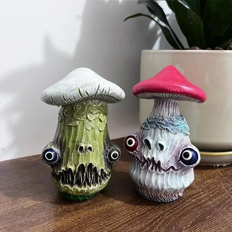 Resin Monster Skull Mushroom Figurine – Home & Garden Decor Resin Decorative Figurine Axl