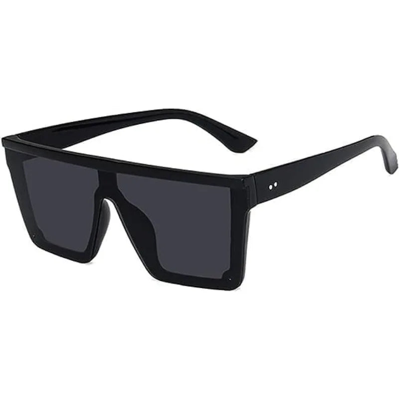 Vintage Oversized Square Sunglasses – Unisex UV400 Eyewear Fashion Sunglasses Axl black black