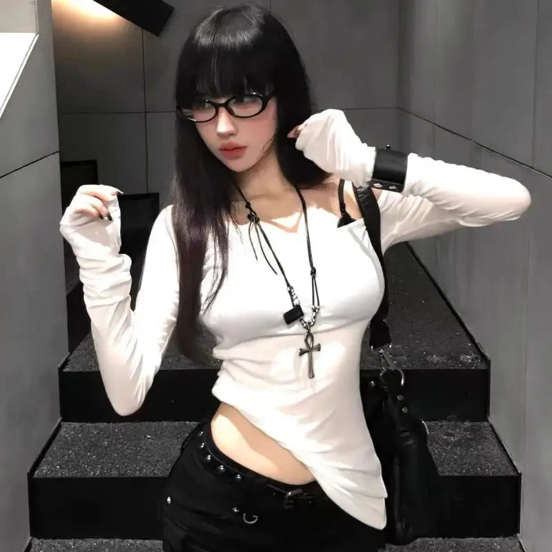 Y2K Retro Metal Cross Pendant Necklace – Gothic Punk Chain Cross Pendant Necklace Axl