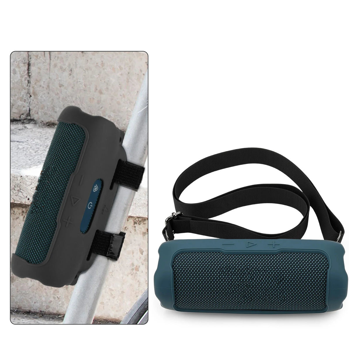 Silicone Case for JBL Flip 7 – Bike Mount Holder | Black & Blue Speaker Protective Case Axl