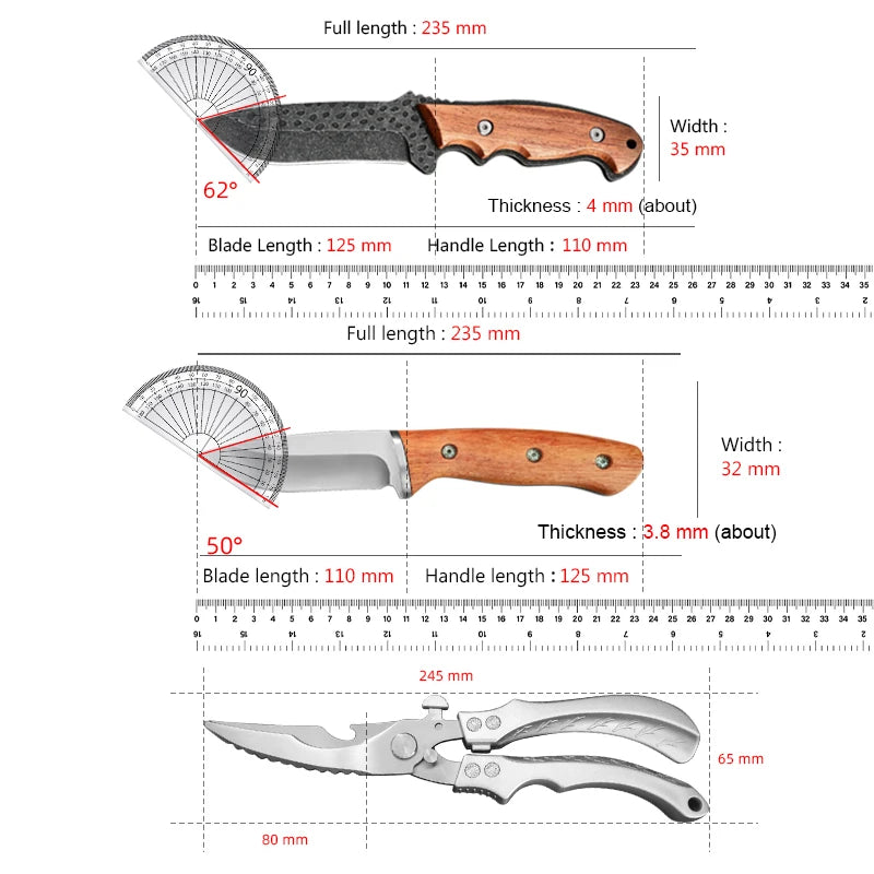 InLeung Handmade Forged Boning Butcher Chef Knife | Steel Forged Kitchen Knife Axl