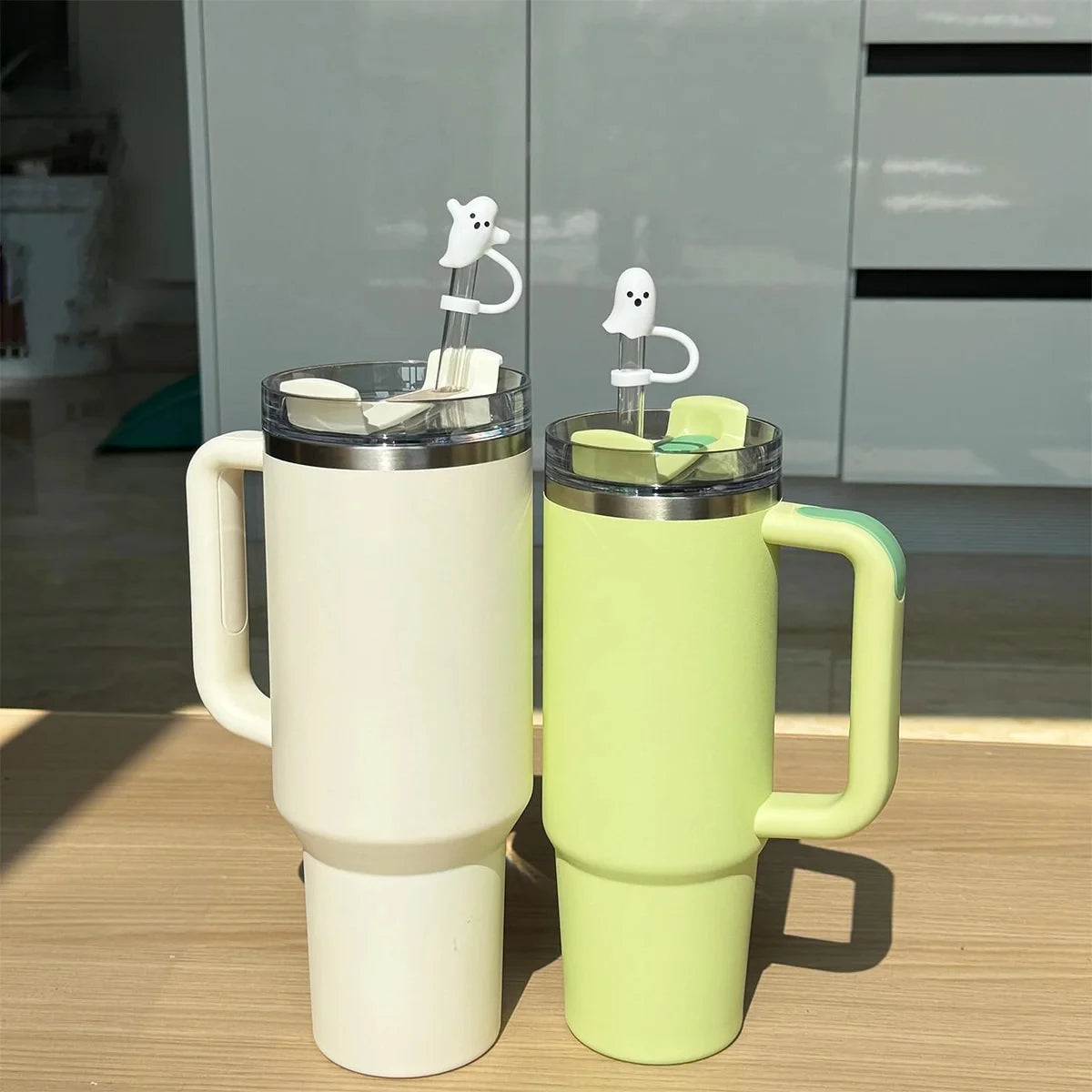 Ghost Silicone Straw Topper Caps for Stanley 30 & 40 oz Cups Straw Topper Caps Axl