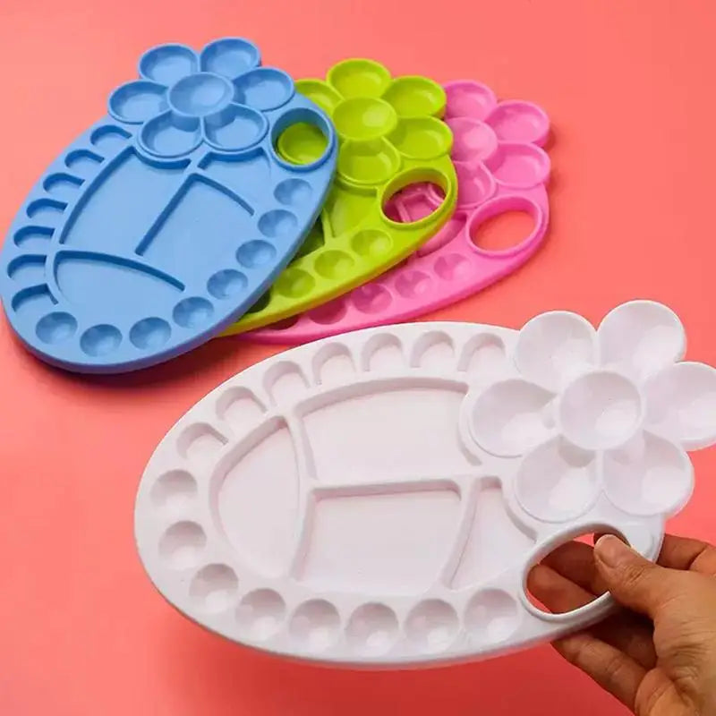 Clover Shaped Paint Mixing Palette – Multi-Grid Artist Palette Paint Mixing Palette Axl