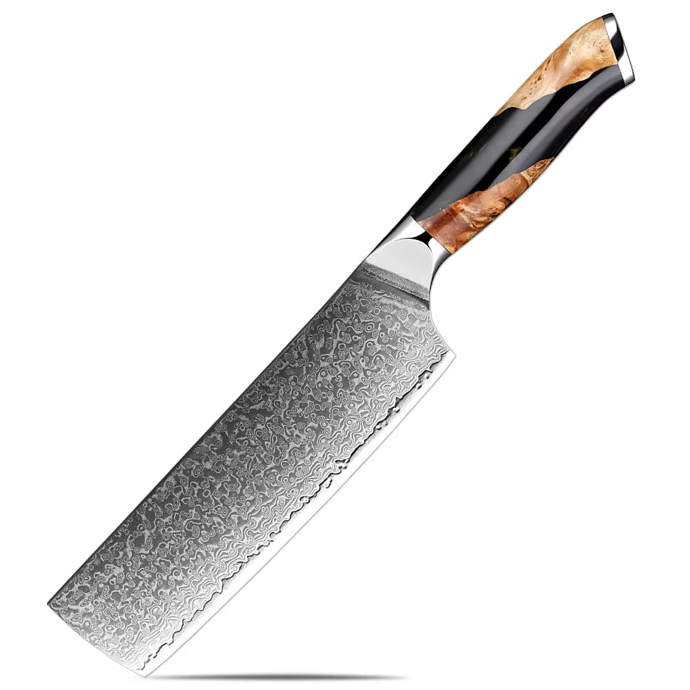 XITUO 7-Piece Damascus Steel Kitchen Knife Set | Ultra Sharp Kitchen Knife Set Axl Nakiri Knife