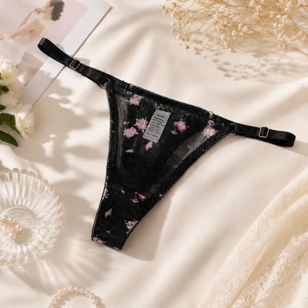 Women's Low-Rise Floral Mesh Thong Briefs | S–XL Women's Thong Briefs Axl