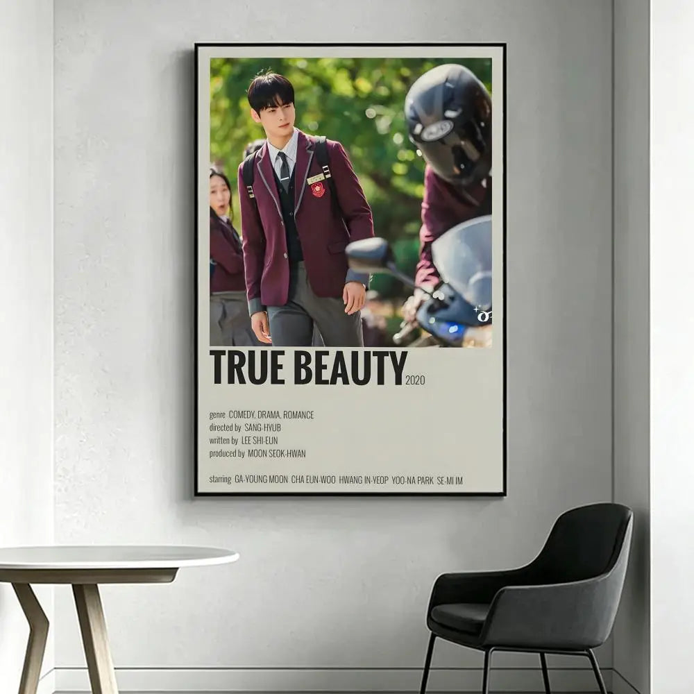 Drama T-True B-Beauty HD Poster | Aesthetic Wall Art Decor Wall Art Poster Axl White9 30X40cmNoframe