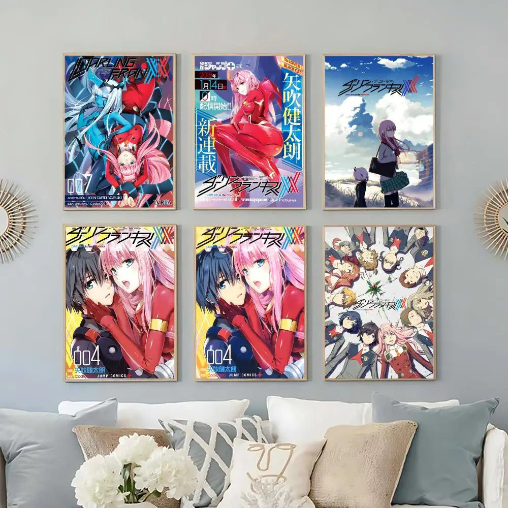 Darling in the FranXX Anime Poster – HD Self-Adhesive Wall Art Anime Wall Poster Axl