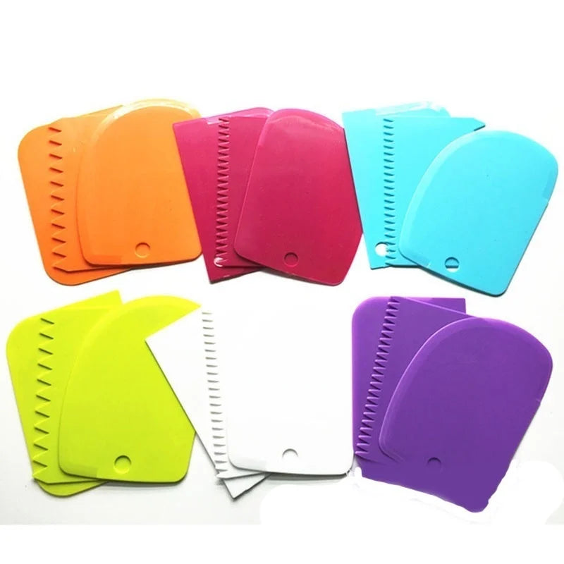 3-Piece Silicone Cake Scraper Set – Dough Cutter & Spatula Baking Scraper Set Axl