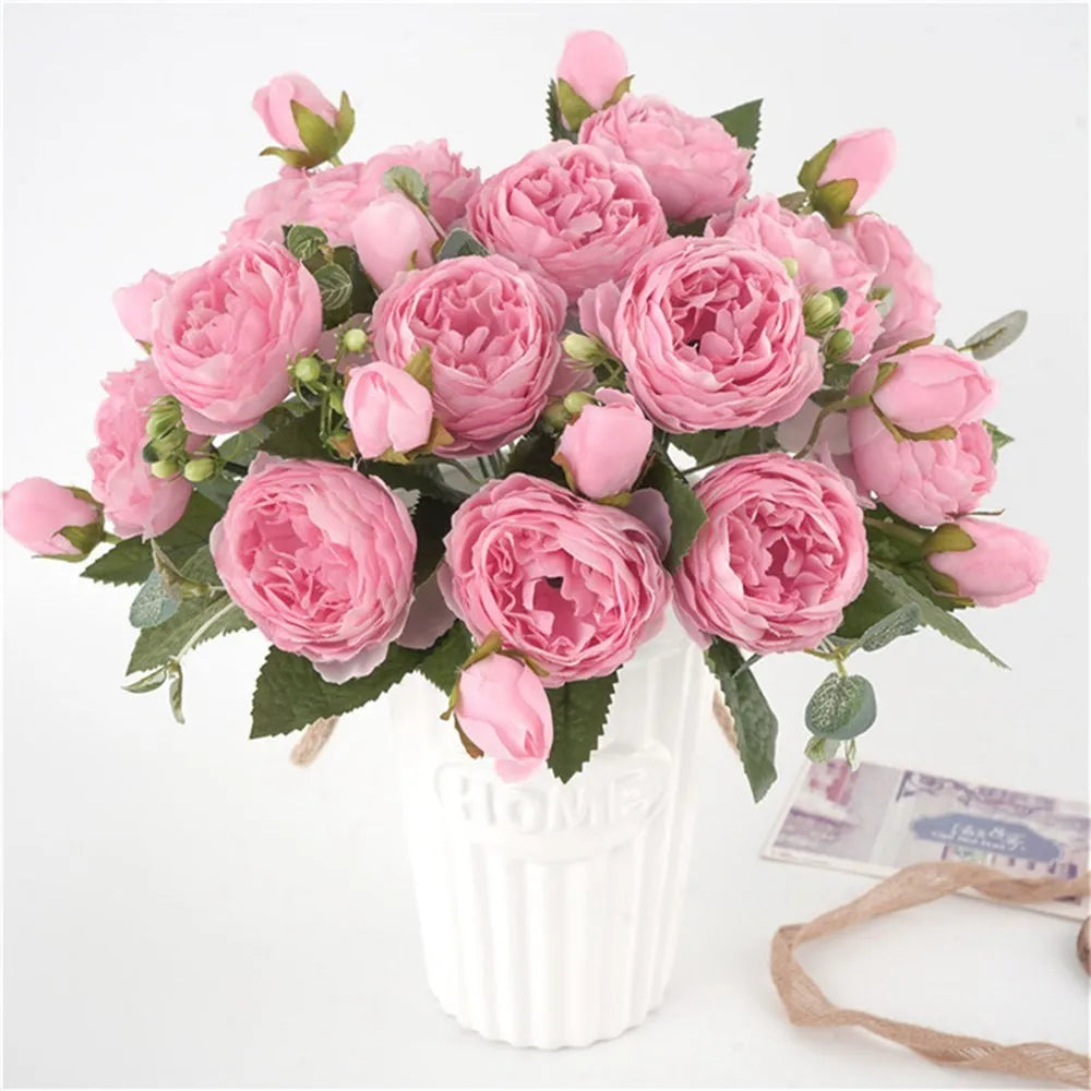 Silk Peony Artificial Flowers 30cm – Wedding & Home Décor Bouquet Artificial Flower Bouquet Axl
