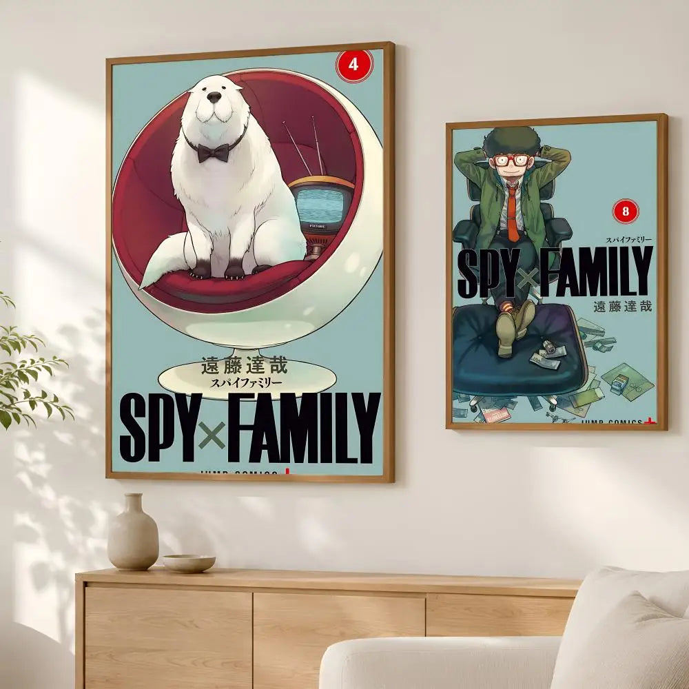 Spy x Family Anime Wall Poster – Self-Stick Waterproof HD Art Anime Wall Poster Axl