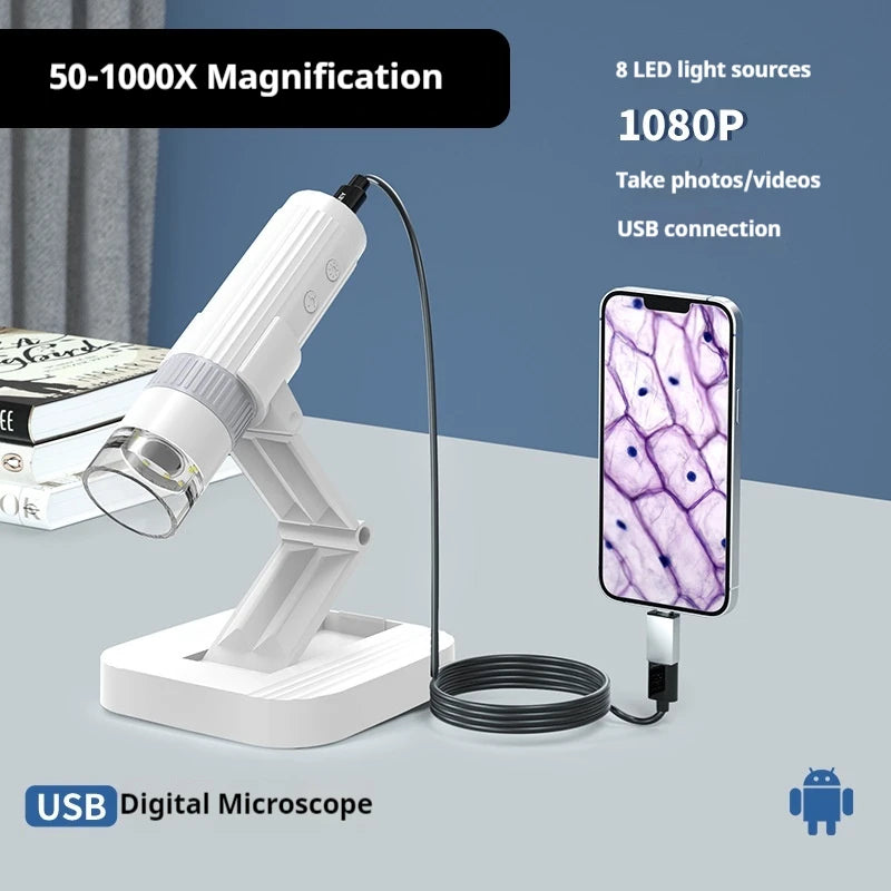 WiFi Digital Microscope 1000X – HD Wireless Skin & Surface Viewer Digital Microscope Axl