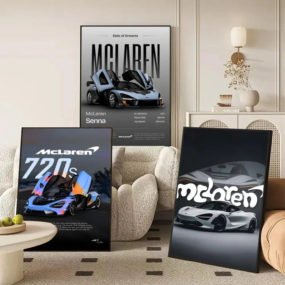 McLaren Supercar Wall Poster – Self-Adhesive Art Sticker Wall Art Poster Axl