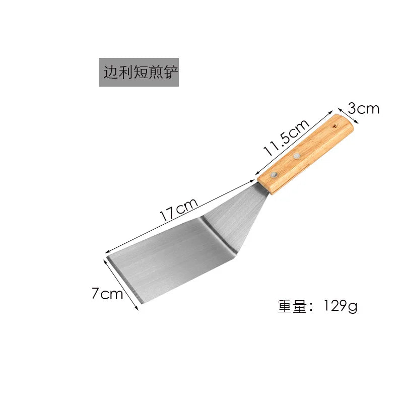 Wooden Handle Stainless Steel Spatula – BBQ Turner & Shovel Kitchen Spatula Turner Axl M2905