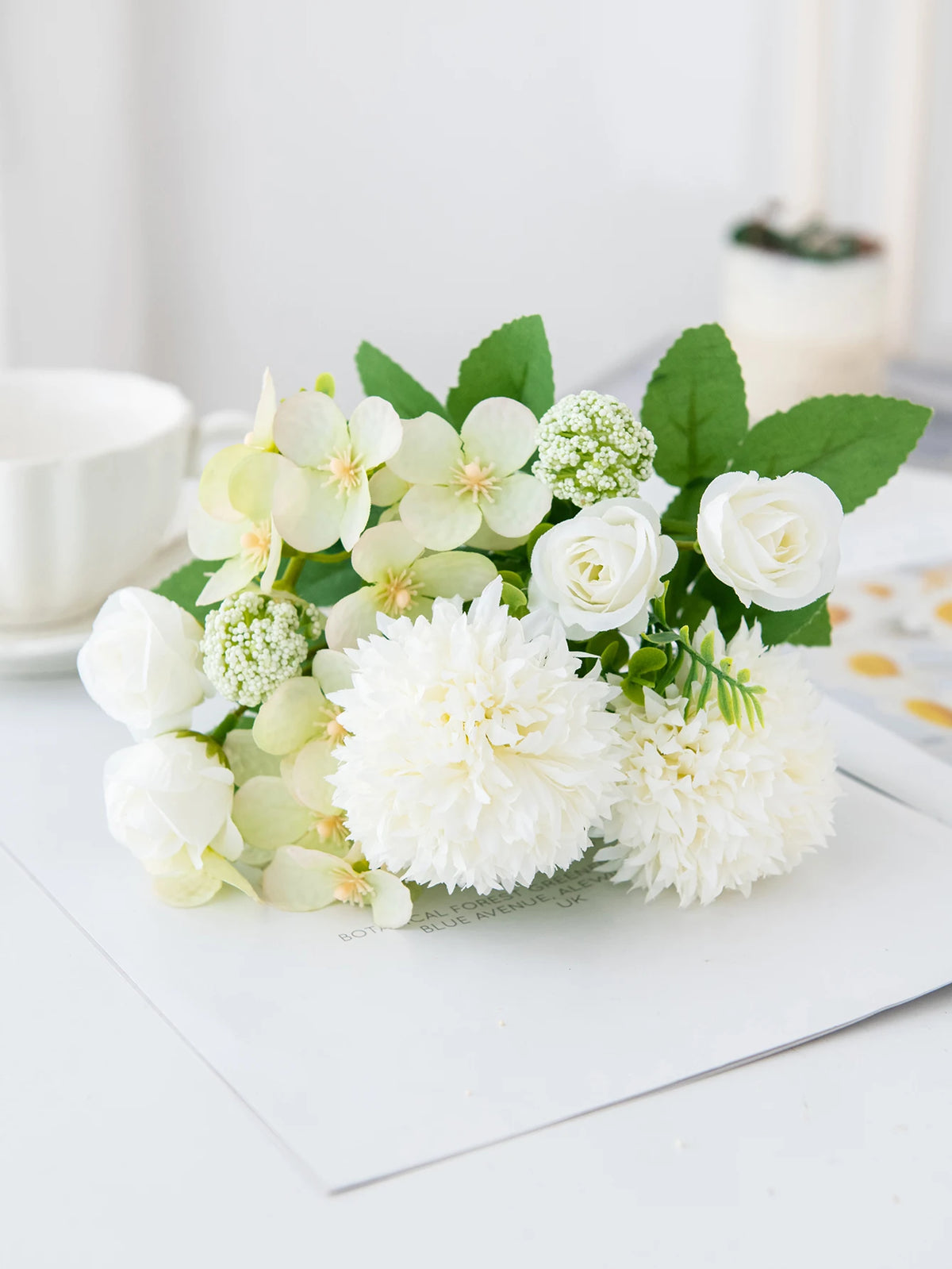 Silk Artificial Rose & Chrysanthemum Bouquet | Wedding Décor Artificial Flower Bouquet Axl color 1 3 pcs