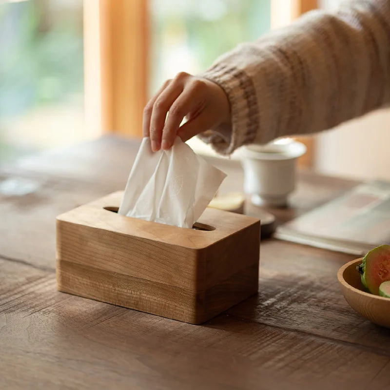 Luxury Solid Wood Tissue Box – Elegant Wooden Napkin Organizer Wooden Tissue Box Axl