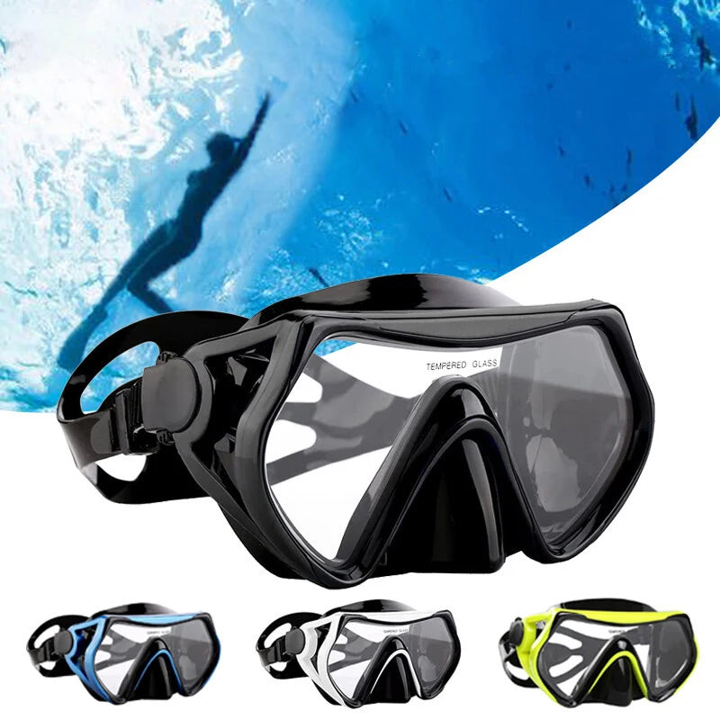 Tempered Glass Diving Mask – Large Frame Snorkeling Goggles Diving Snorkel Mask Axl