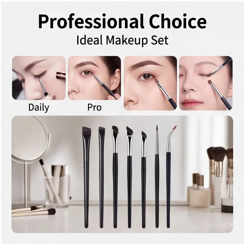 7-Piece Precision Eye Makeup Brush Set – Eyeliner & Eyebrow Eye Makeup Brushes Axl