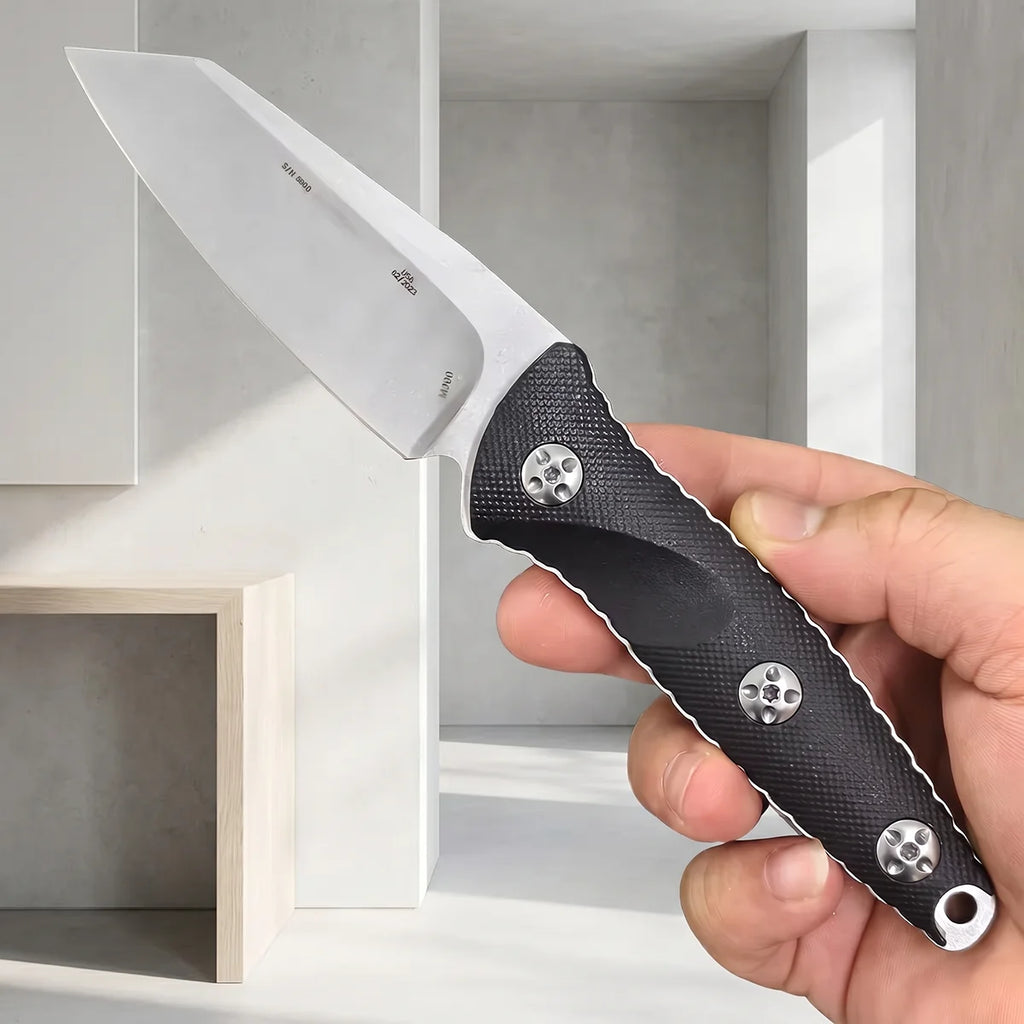 FL FLYWOD Fixed Blade Knife | G10 Handle & Sheath – Camping Fixed Blade Knife Axl