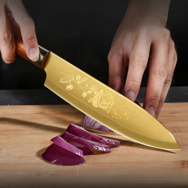 PLYS Titanium Rose 2-in-1 Kitchen & Fruit Knife Set Kitchen Knife Set Axl