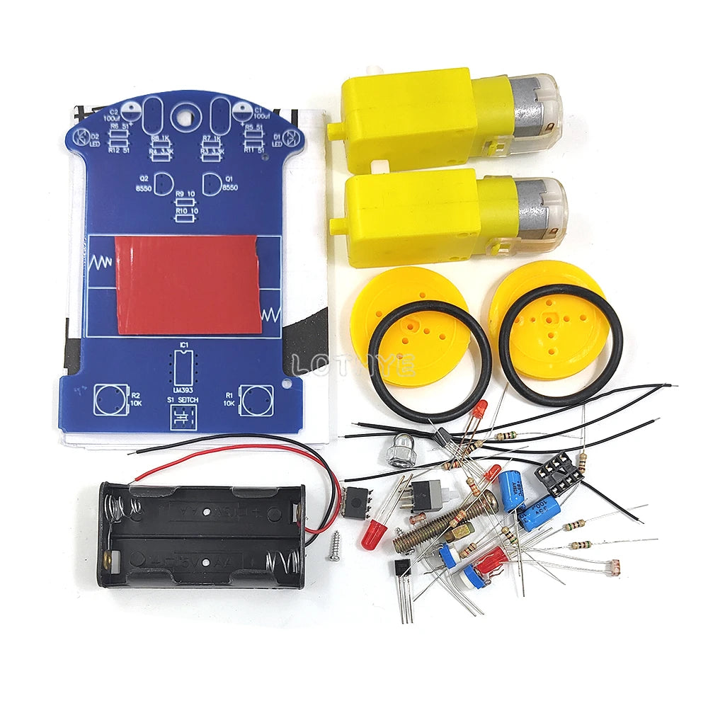 LOTHYE D2-1 Line Tracking Robot Car DIY Soldering Kit DIY Robot Car Kit Axl