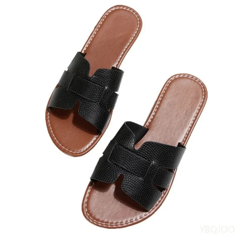 Women's Open Toe Flat Slippers – Casual Summer Sandals Flat Sandal Slippers Axl