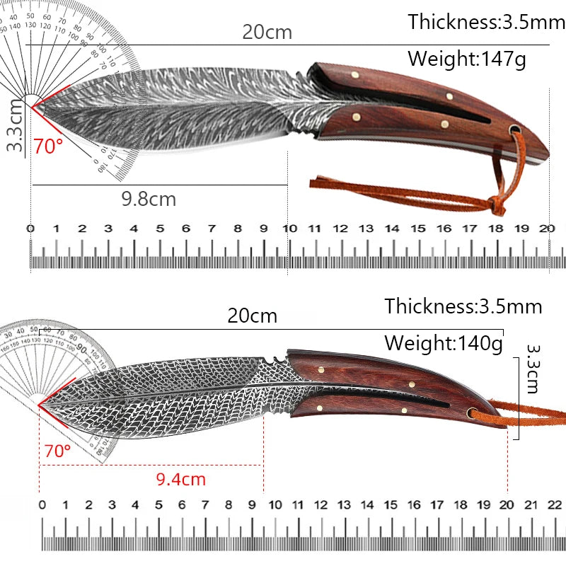 Stainless Steel Boning Utility Knife with Sheath & Wood Handle Kitchen Utility Knife Axl