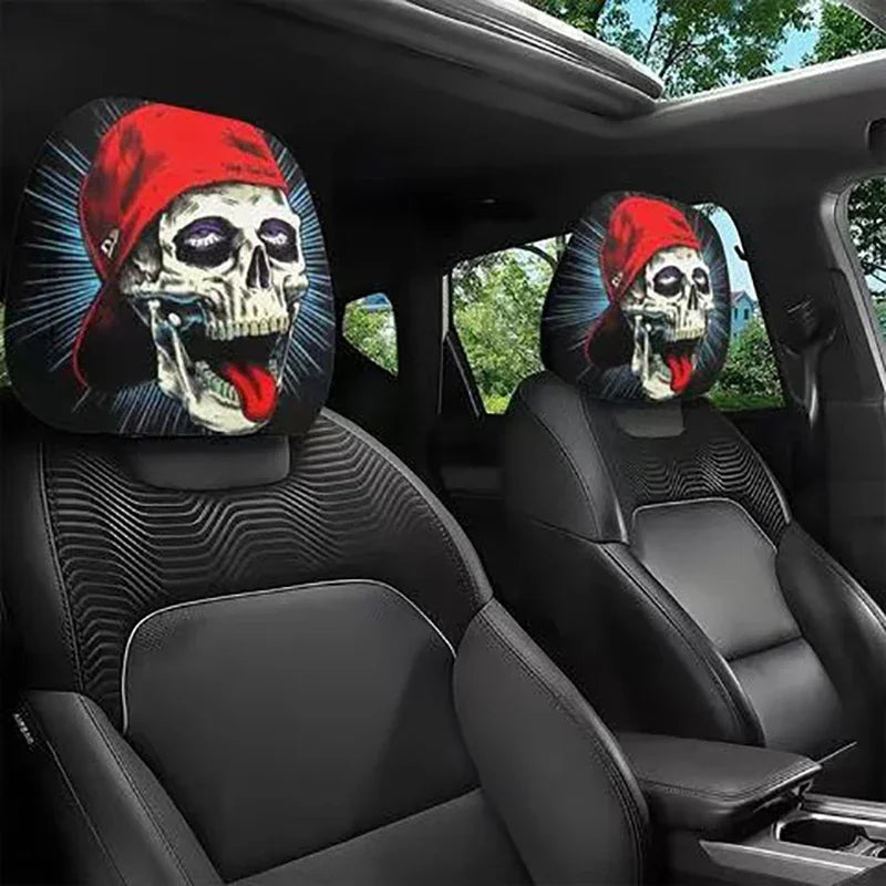 Funny Cartoon Car Headrest Cover – Halloween Auto Decoration Car Headrest Cover Axl