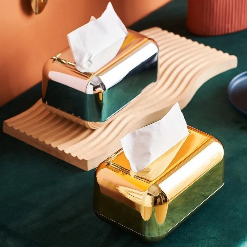 Luxury Gold Tissue Box Cover – Decorative Napkin Holder Tissue Box Holder Axl